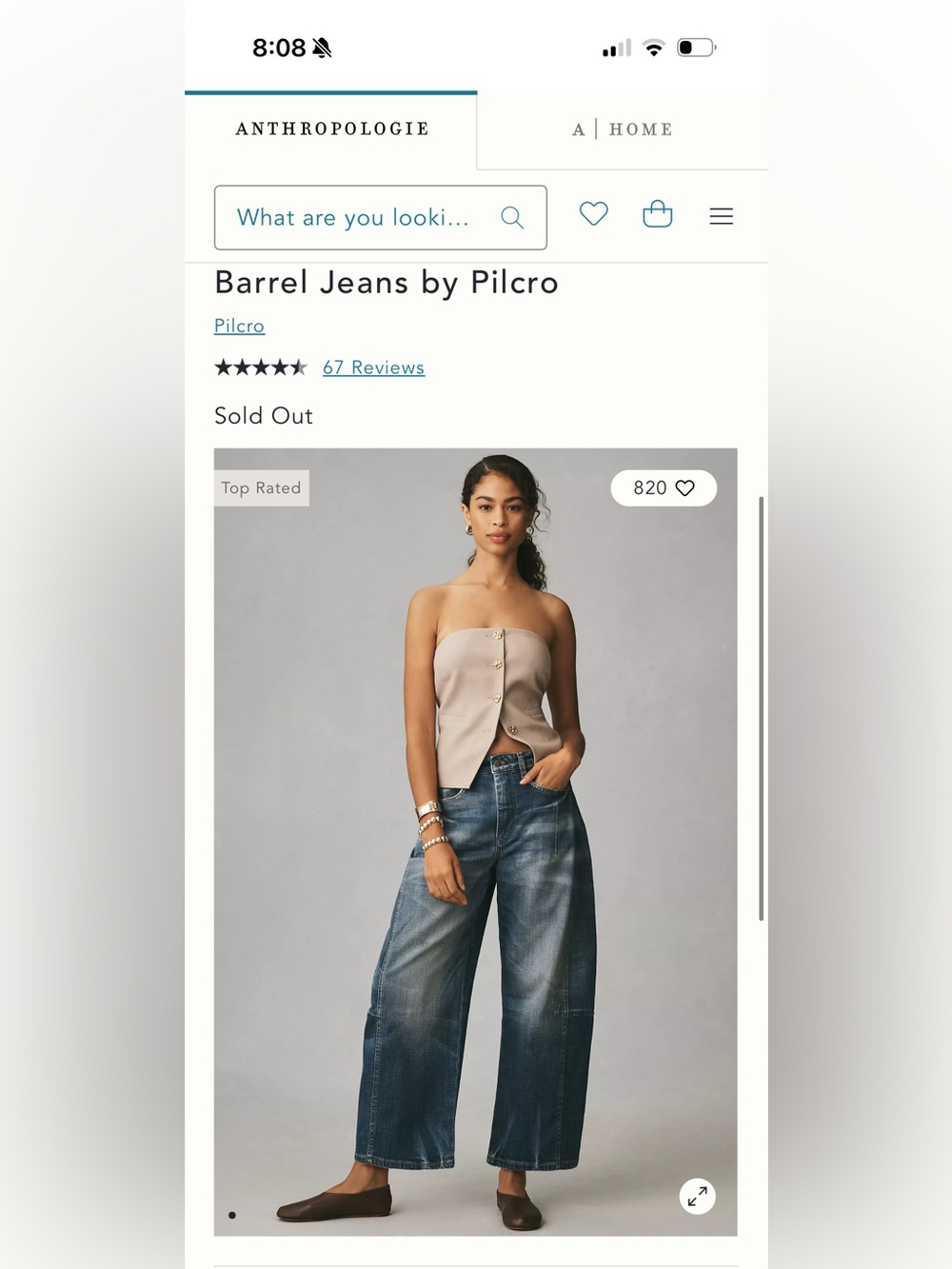Anthropologie Pilcro Medium Wash Barrel Leg Jeans Size 28 Horseshoe Cropped Chic